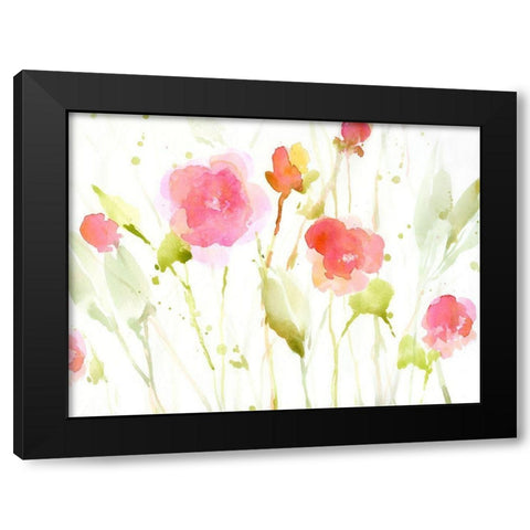 Wild Roses II Black Modern Wood Framed Art Print by Swatland, Katie