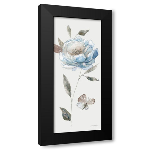 Frosted Blue Rose Black Modern Wood Framed Art Print with Double Matting by Robinson, Carol