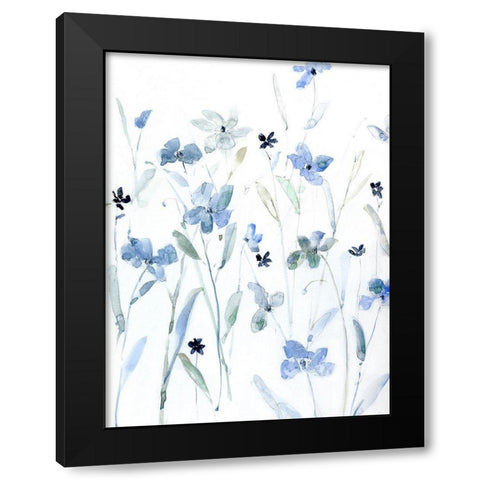 Indigo Garden Party I Black Modern Wood Framed Art Print by Swatland, Sally