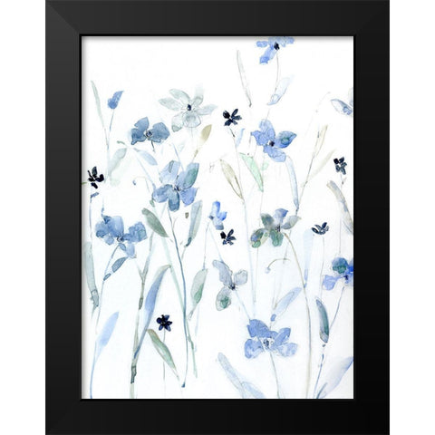 Indigo Garden Party I Black Modern Wood Framed Art Print by Swatland, Sally