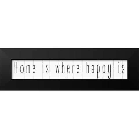 Home Is Black Modern Wood Framed Art Print by CAD Designs