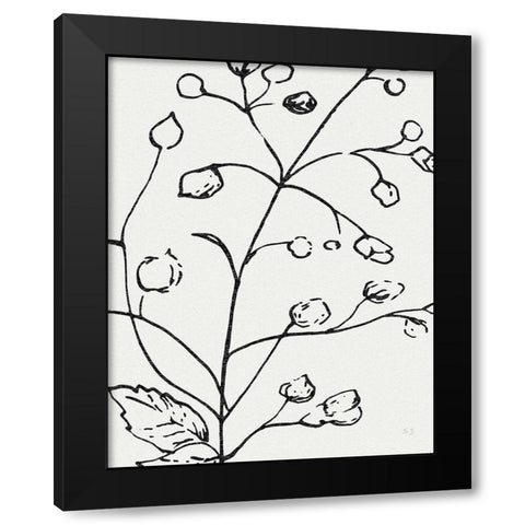 Botanical Sketch I Black Modern Wood Framed Art Print with Double Matting by Jill, Susan