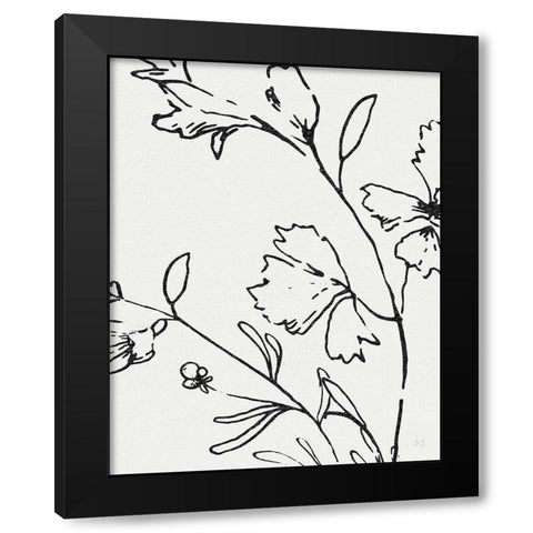 Botanical Sketch II Black Modern Wood Framed Art Print with Double Matting by Jill, Susan