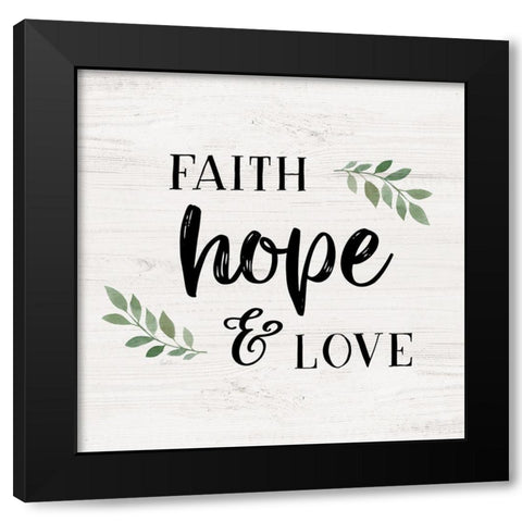 Hope and Love Black Modern Wood Framed Art Print by Carpentieri, Natalie