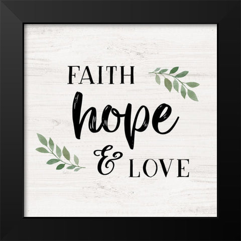 Hope and Love Black Modern Wood Framed Art Print by Carpentieri, Natalie