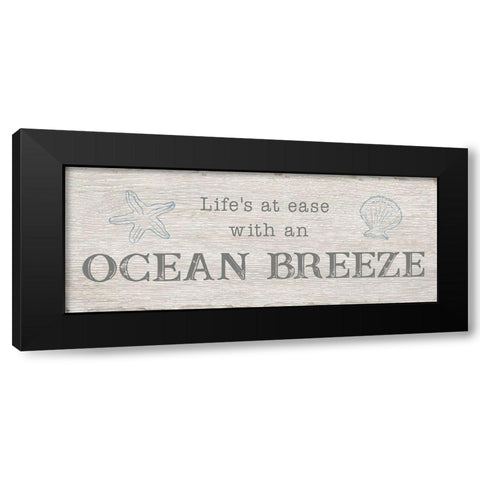 Ocean Breeze Black Modern Wood Framed Art Print with Double Matting by CAD Designs