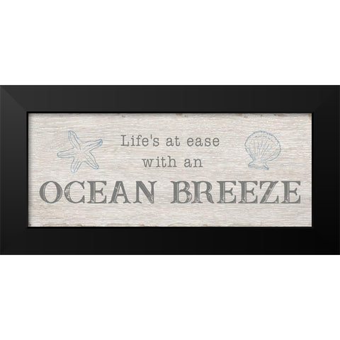 Ocean Breeze Black Modern Wood Framed Art Print by CAD Designs