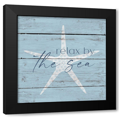 Relax By the Sea Black Modern Wood Framed Art Print with Double Matting by Jill, Susan
