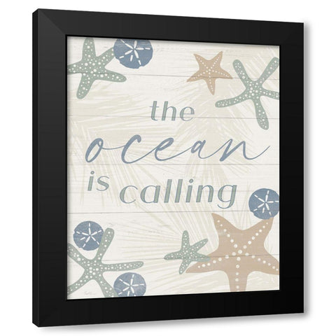 The Ocean is Calling Black Modern Wood Framed Art Print with Double Matting by Carpentieri, Natalie