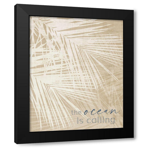 Ocean Calling Palms Black Modern Wood Framed Art Print by Carpentieri, Natalie