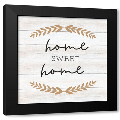 Home Sweet Home Black Modern Wood Framed Art Print with Double Matting by CAD Designs