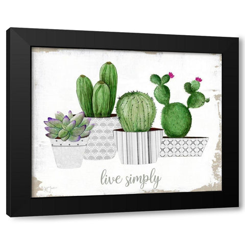 Live Simply Black Modern Wood Framed Art Print with Double Matting by Tava Studios