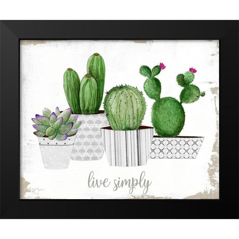 Live Simply Black Modern Wood Framed Art Print by Tava Studios