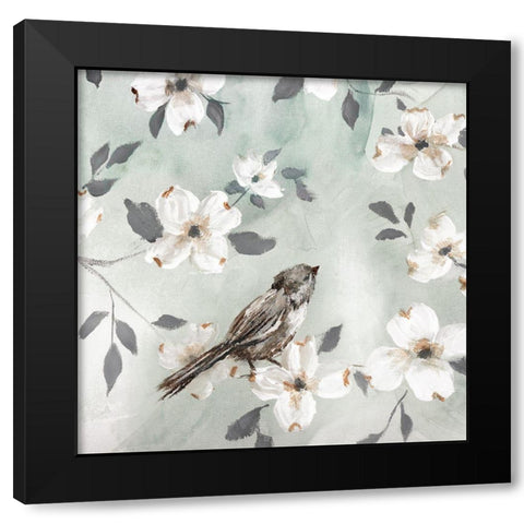 Spring Solo Serenade I Black Modern Wood Framed Art Print with Double Matting by Nan