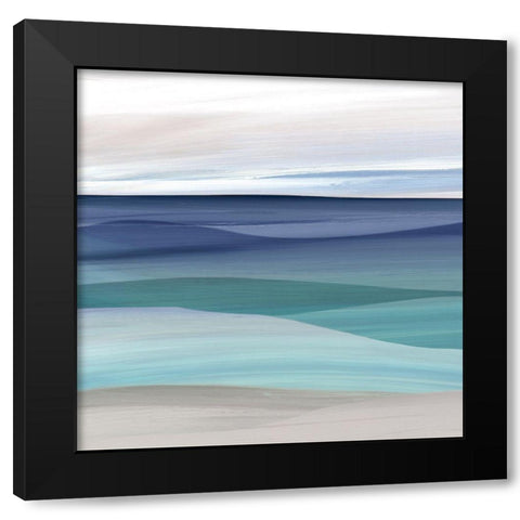 Blue Valley I Black Modern Wood Framed Art Print with Double Matting by Robinson, Carol