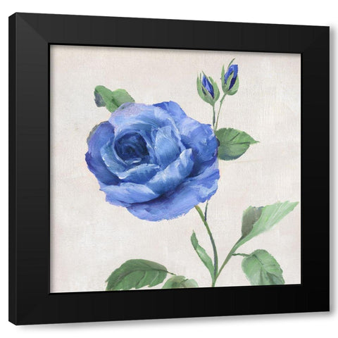 Blue Grandiflora I Black Modern Wood Framed Art Print with Double Matting by Nan