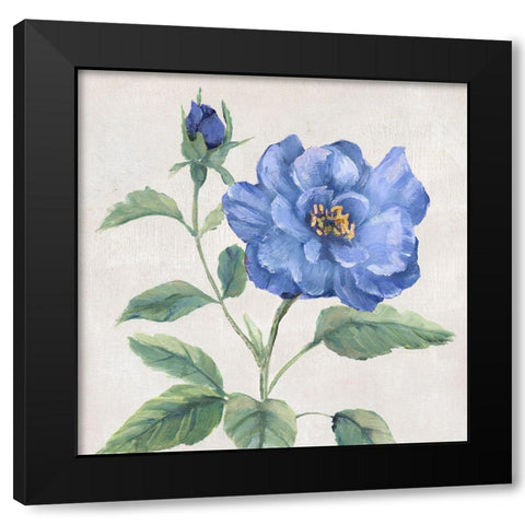 Blue Grandiflora II Black Modern Wood Framed Art Print with Double Matting by Nan