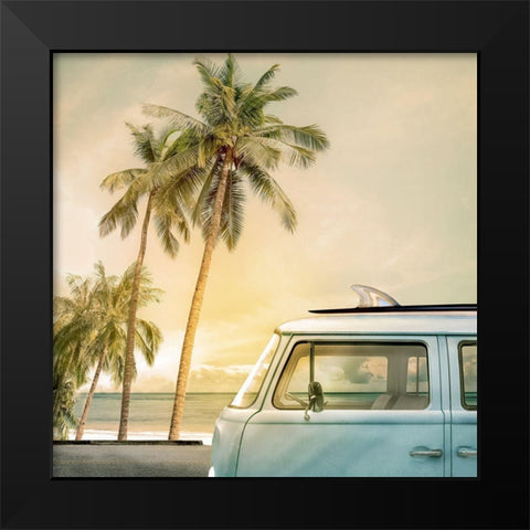 Day of Surfing Black Modern Wood Framed Art Print by Calascibetta, Mike