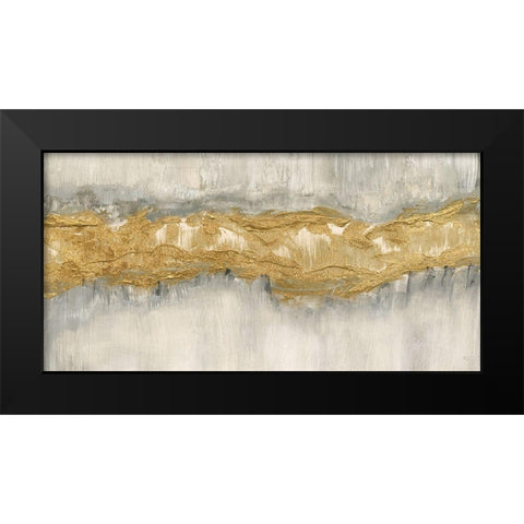 Golden Stream Black Modern Wood Framed Art Print by Jill, Susan