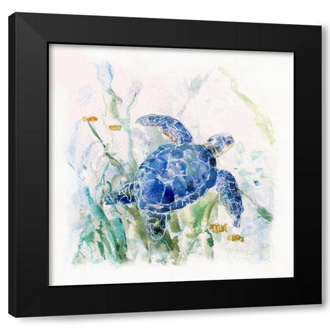 Turtle Cove I Black Modern Wood Framed Art Print with Double Matting by Swatland, Sally