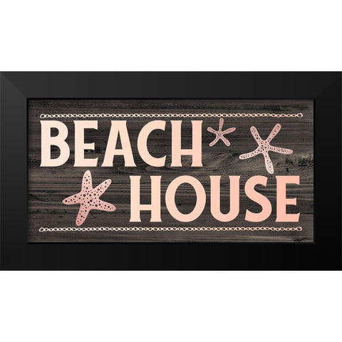 Beach House Black Modern Wood Framed Art Print by Carpentieri, Natalie