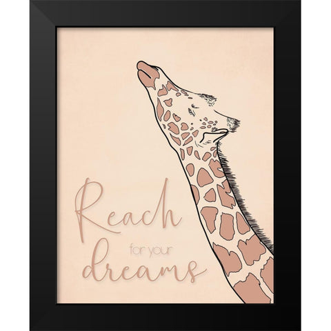 Reach for your Dreams Black Modern Wood Framed Art Print by Santiago, Daniela