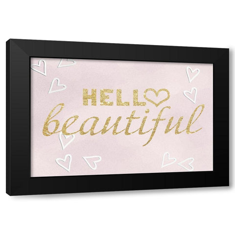 Hello Beautiful Black Modern Wood Framed Art Print with Double Matting by Santiago, Daniela