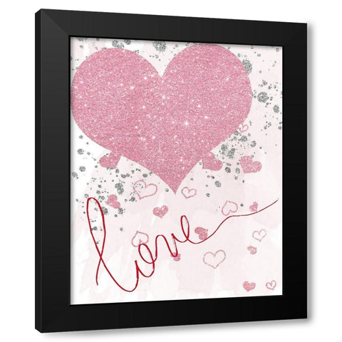 Sparkling Love Black Modern Wood Framed Art Print by Santiago, Daniela