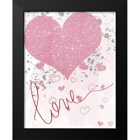 Sparkling Love Black Modern Wood Framed Art Print by Santiago, Daniela