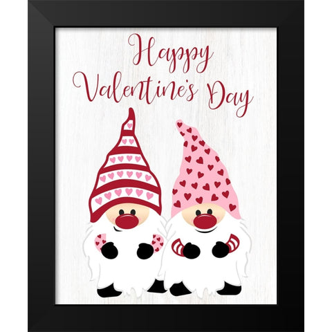 Valentine Gnomes Black Modern Wood Framed Art Print by CAD Designs