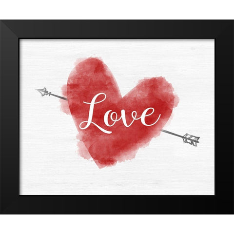 Valentine Love Black Modern Wood Framed Art Print by CAD Designs