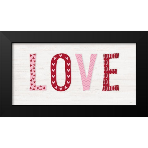Patterned Love Black Modern Wood Framed Art Print by Carpentieri, Natalie
