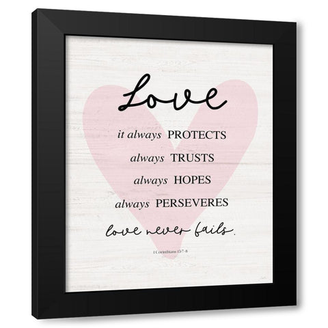 Love Always Black Modern Wood Framed Art Print by Carpentieri, Natalie