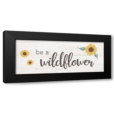 Be a Wildflower Black Modern Wood Framed Art Print by Carpentieri, Natalie