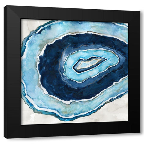 Navy Agate II Black Modern Wood Framed Art Print by Robinson, Carol