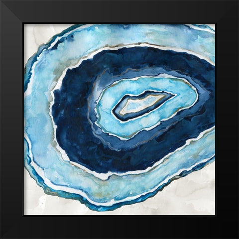 Navy Agate II Black Modern Wood Framed Art Print by Robinson, Carol