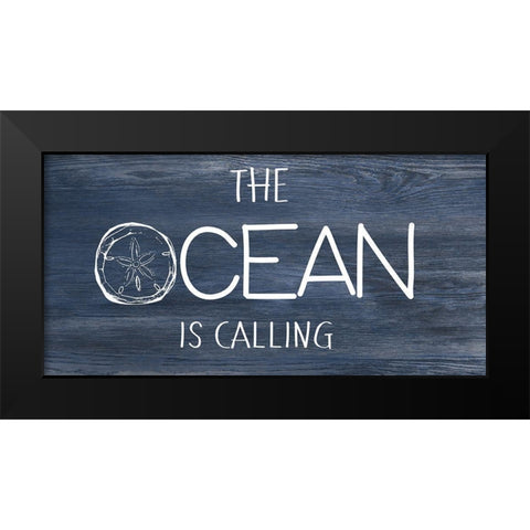 Ocean Calling Black Modern Wood Framed Art Print by CAD Designs