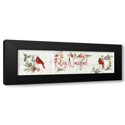 Feliz Navidad Black Modern Wood Framed Art Print with Double Matting by Swatland, Sally