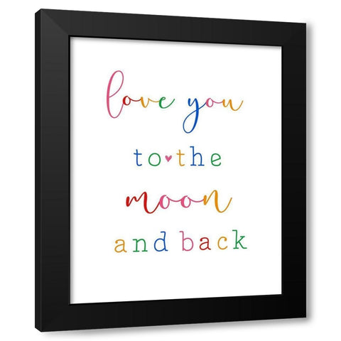 To the Moon Black Modern Wood Framed Art Print with Double Matting by CAD Designs