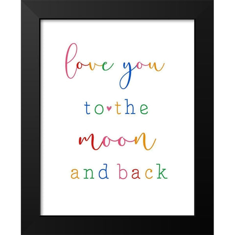 To the Moon Black Modern Wood Framed Art Print by CAD Designs