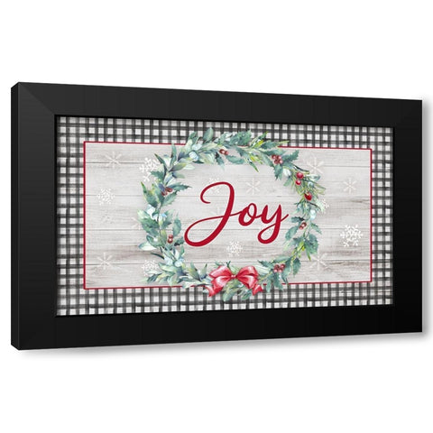 Joy Wreath Black Modern Wood Framed Art Print with Double Matting by Knutsen, Conrad
