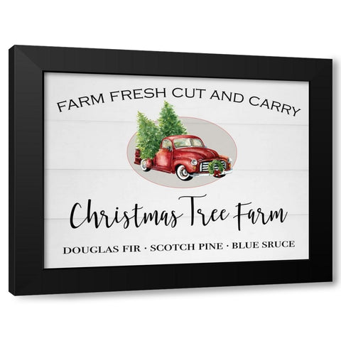 Christmas Tree Farm Black Modern Wood Framed Art Print by Robinson, Carol
