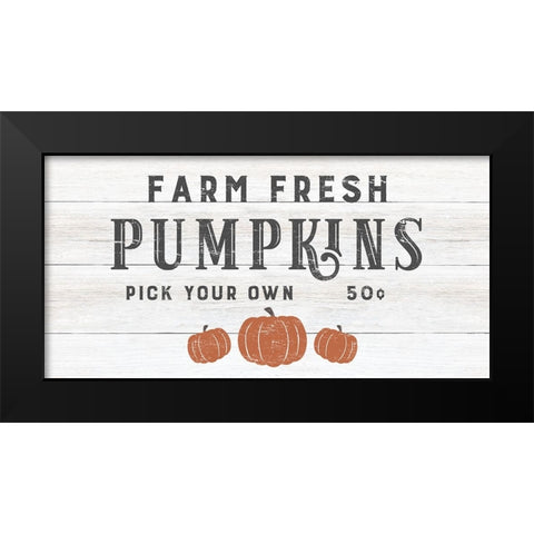 Farm Fresh Pumpkins Black Modern Wood Framed Art Print by CAD Designs