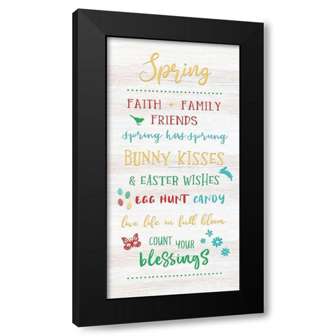 Spring Black Modern Wood Framed Art Print by CAD Designs