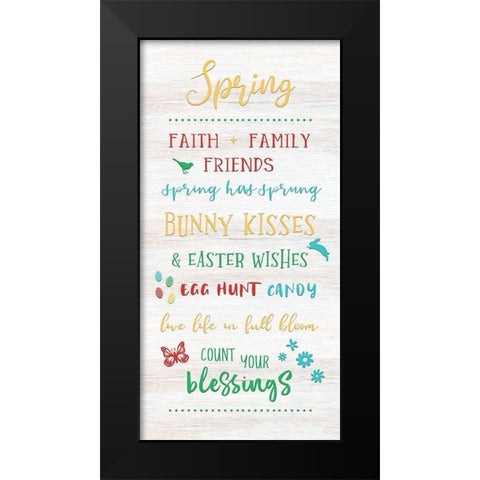 Spring Black Modern Wood Framed Art Print by CAD Designs