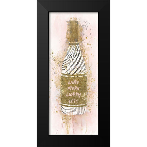 Wine More Black Modern Wood Framed Art Print by Carpentieri, Natalie