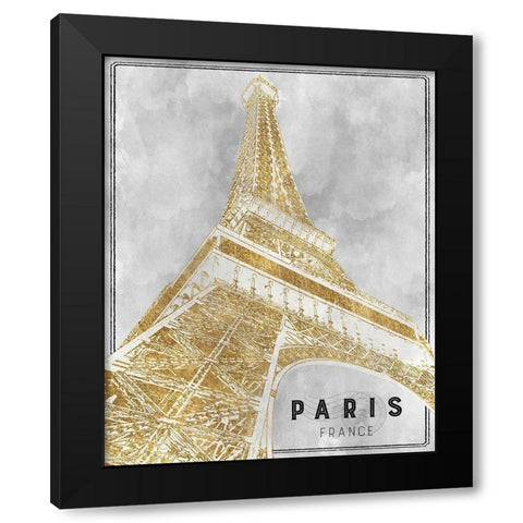 Shimmering Eiffel Black Modern Wood Framed Art Print by Carpentieri, Natalie