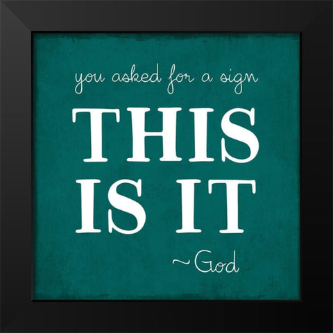 A Sign Black Modern Wood Framed Art Print by Designs, CAD