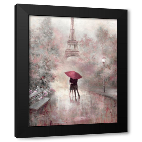 Blush Reflections Black Modern Wood Framed Art Print by Chiu, T.C.