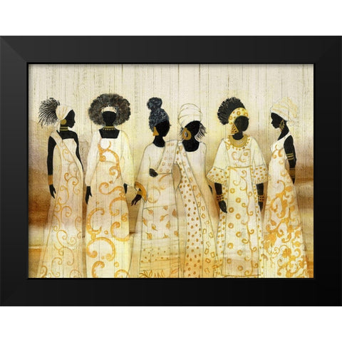Six Queens Black Modern Wood Framed Art Print by Tava Studios